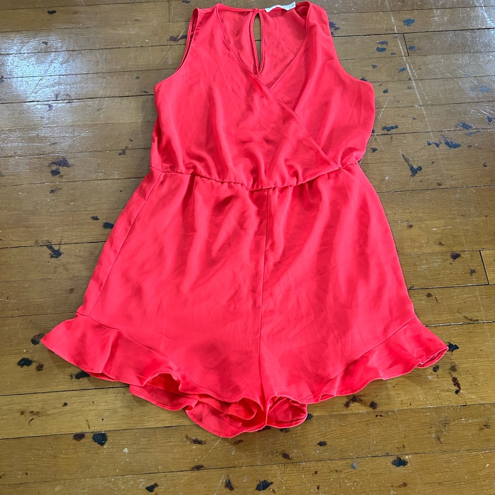 Lush Vibrant Red Sleeveless Romper